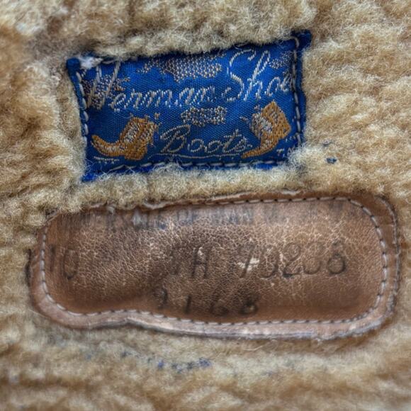 Vintage Herman Shoe Boots Leather Shearling Lined Work Boots Men\'s 10 main image 10